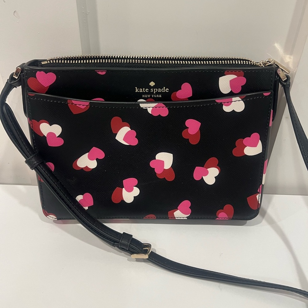 Kate Spade Black and Pink Floral Crossbody Bag